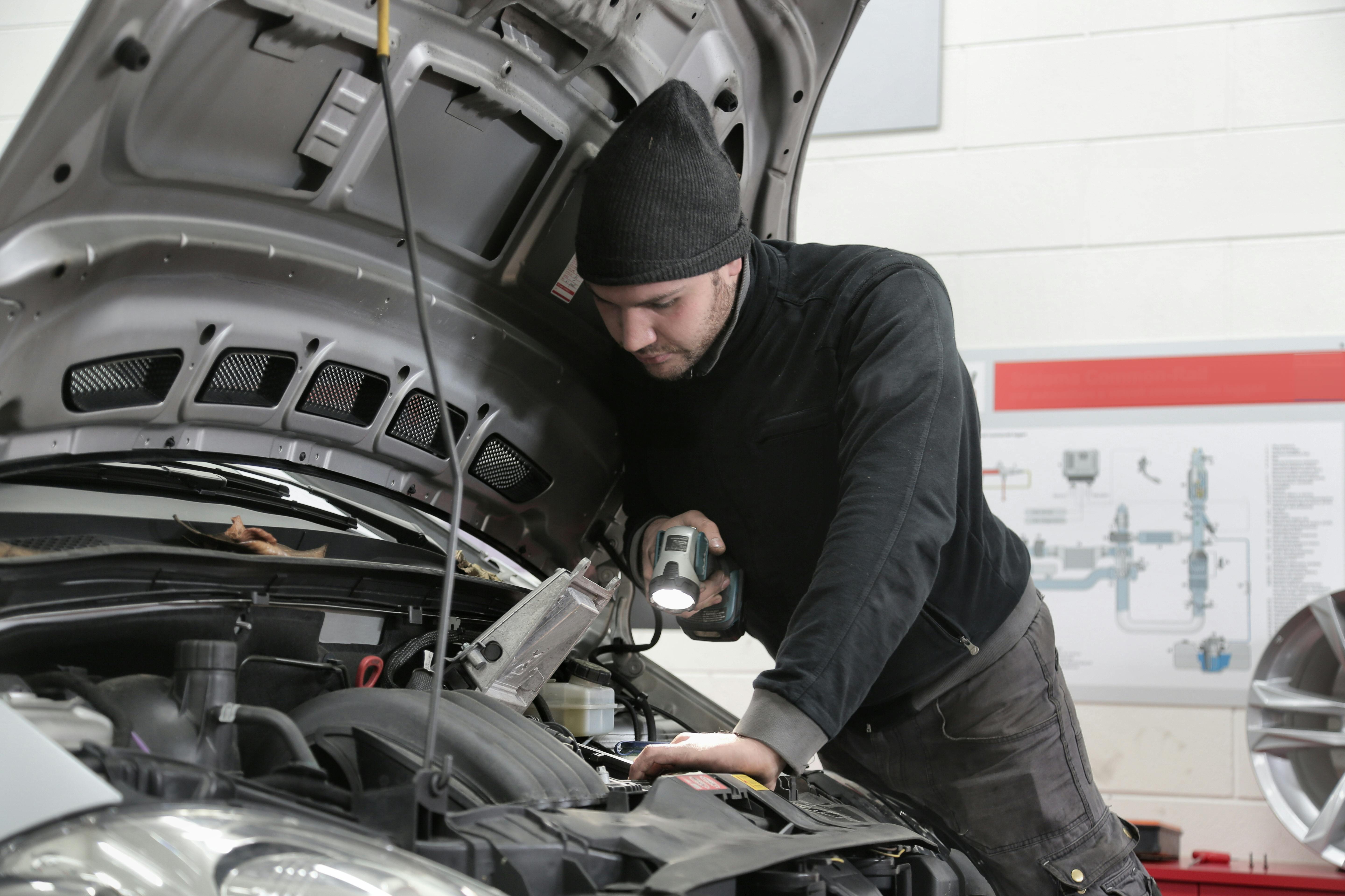 Modern automotive diagnostic workshop